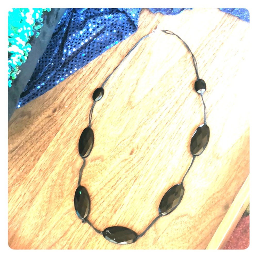 Cool black long necklace